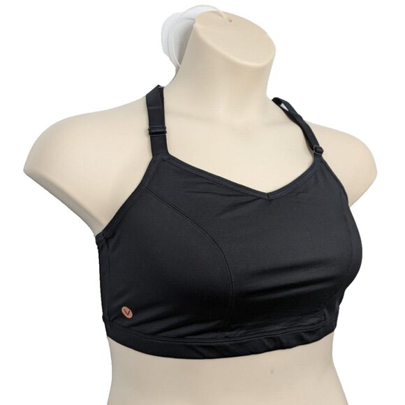 Livi Active Sports Bra No Wire Soft Cup Black Strappy T Back 18 20 2X - Picture 4 of 10